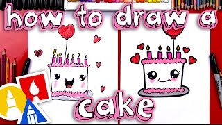 How To Draw A Cute Birthday Cake [upl. by Nalek]