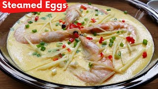 Steamed Eggs with Prawns [upl. by Idnak]