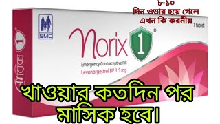 norix1 Emergency contraceptive pill খাওয়ার নিয়ম। [upl. by Dolloff357]