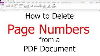 How to delete page numbers from a PDF document using Foxit PhantomPDF [upl. by Ranita]