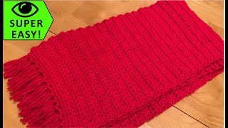 Classic Single Crochet Scarf  Super Easy [upl. by Ellessig959]