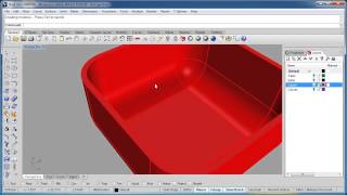 Advanced Rhino 5 Tutorial  Shell Polysurface [upl. by Eesac659]