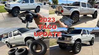 1st GEN TACOMA 2023 UPDATE SPC UCAs Maxtrax shakles and Big MT tires [upl. by Umeko666]