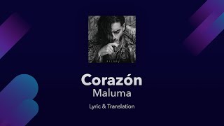 Maluma  Corazón Lyrics English and Spanish amp Portuguese ft Nego do Borel Translation [upl. by Mercedes]