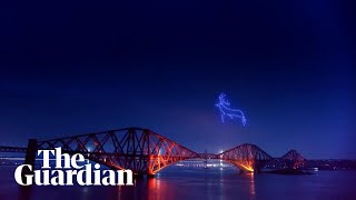 Drone swarms illuminate Scottish skies as part of Hogmanay festival [upl. by Bary]