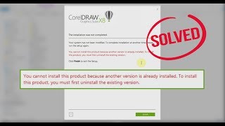 Fix Corel Draw X8 You Cannot install this product because another version is already installed [upl. by Cobbie]