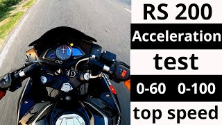 Bajaj pulsar RS 200 Acceleration test  060  0100  top speed [upl. by Suciram]