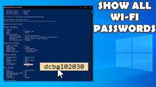 PowerShell Show All Wi Fi Passwords  Windows 10  8 [upl. by Rotce]