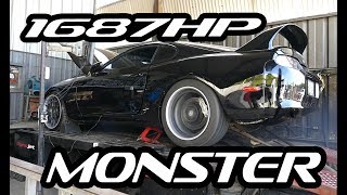 1687WHP MONSTER Supra BRUTAL Dyno Runs [upl. by Adnesor]