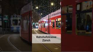 VBZ Cobra und Tram 2000 bei der Bahnhofstrasse Zürich Stadt Zürich  shorts [upl. by Eirhtug]