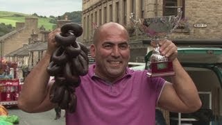 World Black Pudding Throwing Championships in Ramsbottom [upl. by Desirea891]