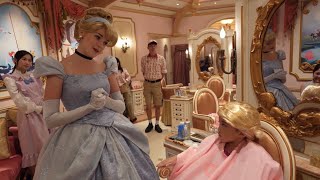 Cinderella visits Bibbidi Bobbidi Boutique Disneyland Hong Kong  Parents Guide [upl. by Emsoc288]