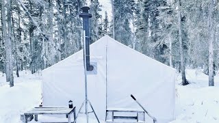 39C EXTREME COLD WINTER CAMPING in a HOT TENT [upl. by Polly]