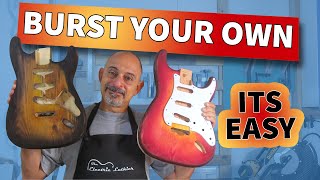 Guitar Burst  The Easy Method Using WaterBased Dyes [upl. by Thgirw]