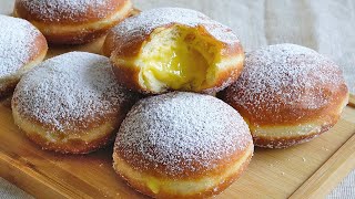 Ricetta bomboloni alla crema pasticciera  Custard cream Donuts recipe ASMR cakeshare [upl. by Annehs]