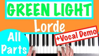 How to play GREEN LIGHT  Lorde Piano Chords Tutorial [upl. by Silrak]