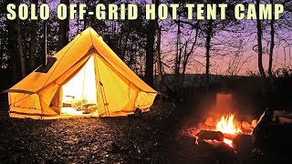 2 nights Solo Camping  Winter in a Hot Tent [upl. by Atiral938]