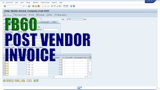 SAP Transaction FB60  Post Vendor Invoice [upl. by Els]