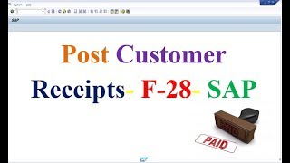 Post Customer Receipts F 28 SAP [upl. by Margalo444]