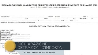 Come compilare modulo detrazioni dimposta [upl. by Dihsar]