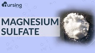 Magnesium Sulfate  MgSO4 Must Know Medications Nursing School Lessons [upl. by Hertz]