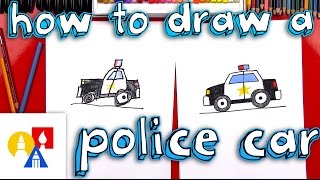 How To Draw A Cartoon Police Car [upl. by Sandeep378]