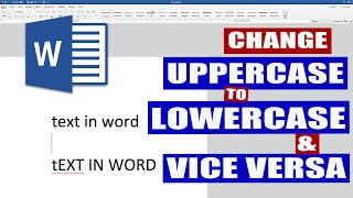 In Word how to change UPPERCASE to LOWERCASE  Change case in Word [upl. by Yerag294]