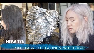 HOW TO FROM BLACK TO PLATINUM BLONDE HAIR TRANSFORMATION full foil technique [upl. by Eillil]