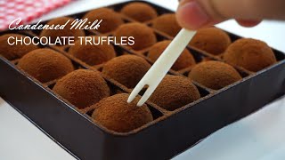 Condensed Milk Chocolate Truffles Easy Recipe [upl. by Trellas]