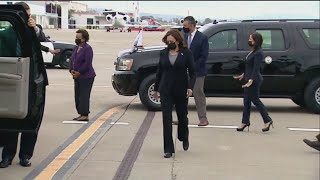 VP Kamala Harris touches down at Oakland airport [upl. by Ainesell]