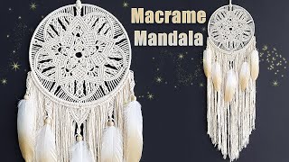 DIY Tutorial l How To Make Macrame Mandala Dreamcatcher [upl. by Gniy]