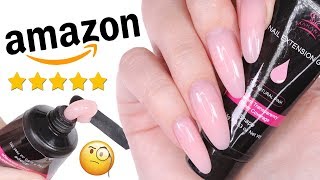 DIY TESTING THE 1 POLYGEL NAIL KIT ON AMAZON PRIME [upl. by Rosenberger]