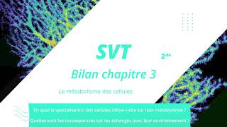 Le métabolisme des cellules SVT 2de [upl. by Yarod593]