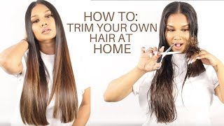 HOW TO TRIM YOUR OWN HAIR AT HOME  BEAUTY BY DN [upl. by Jedidiah568]