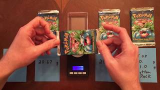 Very Exciting Weighing of Vintage Base Set Packs Tutorial amp Opening of 5 Unlimited Packs POKÉMON [upl. by Cherrita]