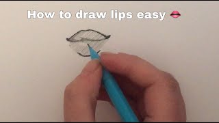 How to draw lips easy step by step 👄 [upl. by Ketchum971]