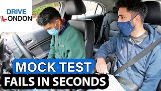 UK Driving test  Learner Driver FAILS TEST IN SECONDS  Mock Test  London 2021 [upl. by Mario]