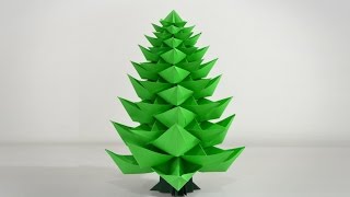 Origami Christmas Tree 20  Instructions in English BR [upl. by Alcott]