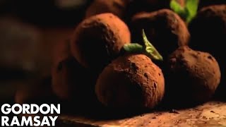 Handmade Mint Chocolate Truffles Part 1  Gordon Ramsay [upl. by Airdnek930]