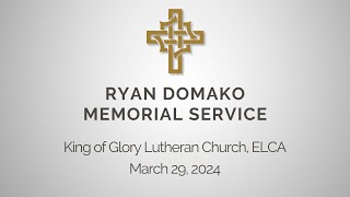 Ryan Domako Memorial Service [upl. by Frants]