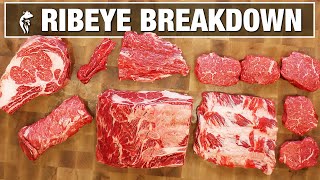 Techniques Breaking Down A Whole Ribeye  Cheap Steak [upl. by Lauro]