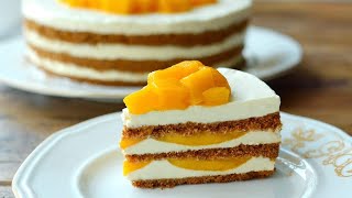 CREAMY MANGO GRAHAM  No HandMixer No Gelatin No Bake [upl. by Sedlik]