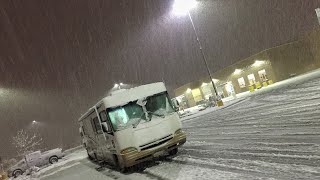 High Desert Snowstorm RVing amp Walmart to the Rescue [upl. by Annaiuq695]