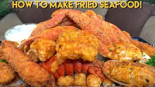 HOW TO MAKE FRIED SEAFOOD KING CRAB  SNOW CRAB  LOBSTER [upl. by Lyrahs]