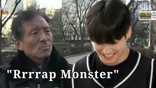 Jungkook imitating the old man compilation saying Rrrrrap Monster [upl. by Brozak35]