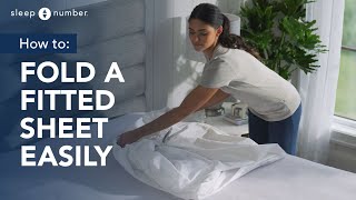 How To Fold A Fitted Sheet Easily [upl. by Eceirehs]