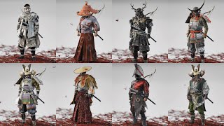 Ghost of Tsushima  All ARMOR sets amp DYE variations from BASE GAME amp NEW GAME [upl. by Enenaej]