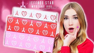 Unboxing Jeffree Star Valentines Day Mystery Boxes AND doing my makeup w what I got [upl. by Saree]