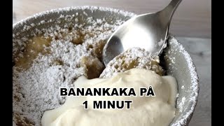 Banankaka i mikron på 1 minut Banankladdkaka Bananacake mikrokaka [upl. by Yttisahc]