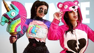 TRYING ON FORTNITE HALLOWEEN COSTUMES [upl. by Ornstead]